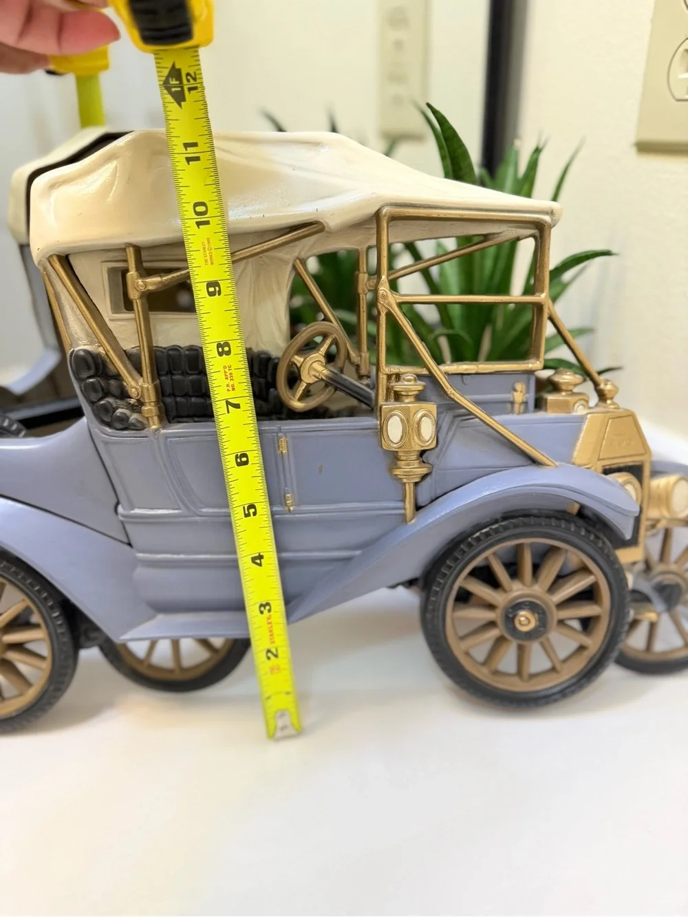 Vintage 1977 Burwood Products Model T Blue Car Wall Hanging Decor Plaque